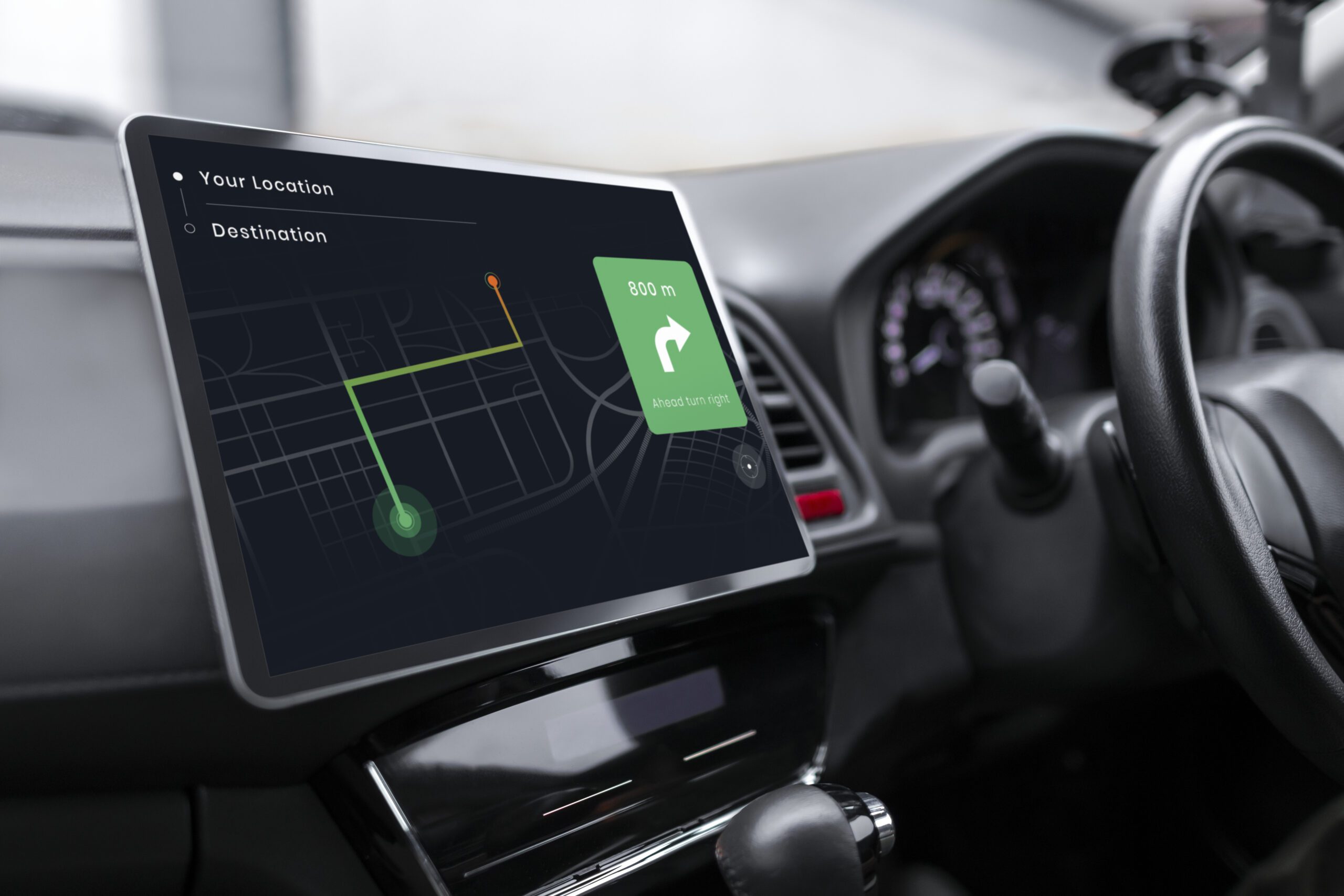 gps system in a smart car 2022 12 15 23 13 58 utc scaled - Sicheres Autofahren  - Wie können GPS-Tracker unsere Strassen sicherer machen?