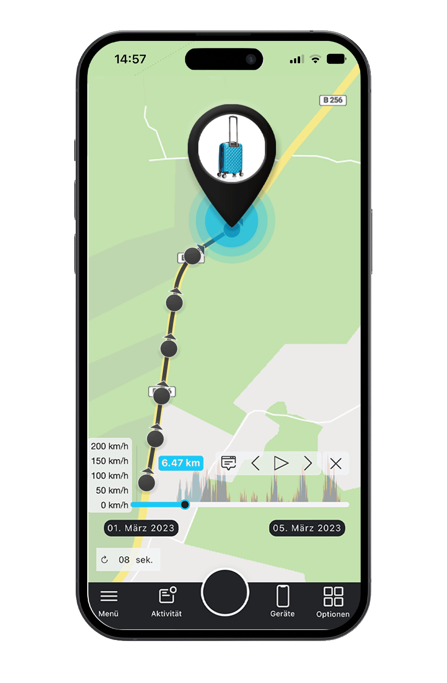 Weg Ausrichtung absichtlich iphone koffer tracker beachten Pint nicht wie